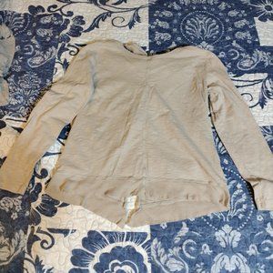 Dylan, x-small, gray, long sleeve, tie-back top